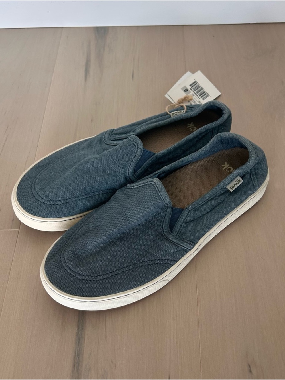 Sanuk Slip-On Canvas Sneakers in Denim Blue - Women. Never Worn